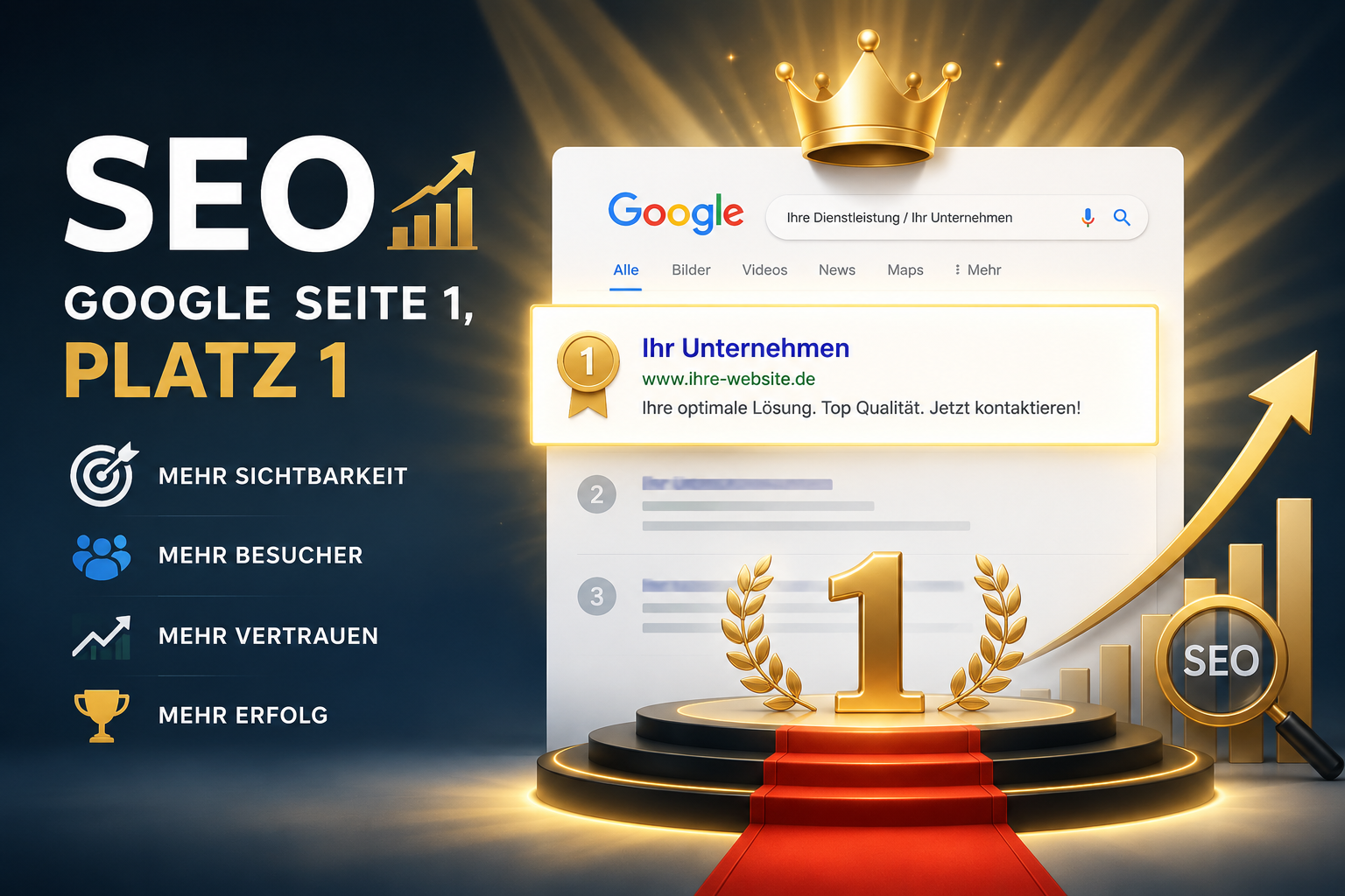 SEO, Google Seite 1, Platz 1 